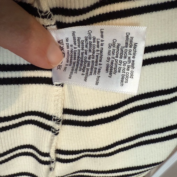 NWT Veronica Beard Delano Black Off White Striped Long Sleeve Top Sz XL New! - Picture 12 of 14